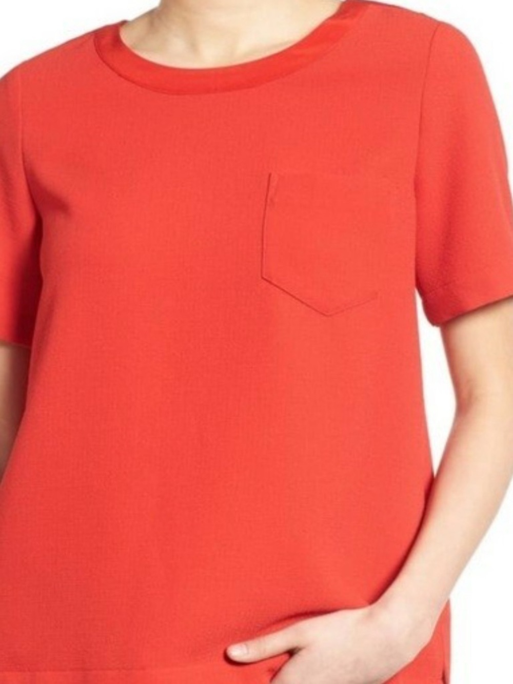 Madewell Industry Button Back Tee, Red. Size Medium